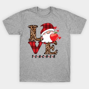 funny love valentines day shirts for teachers gnome squad student T-Shirt